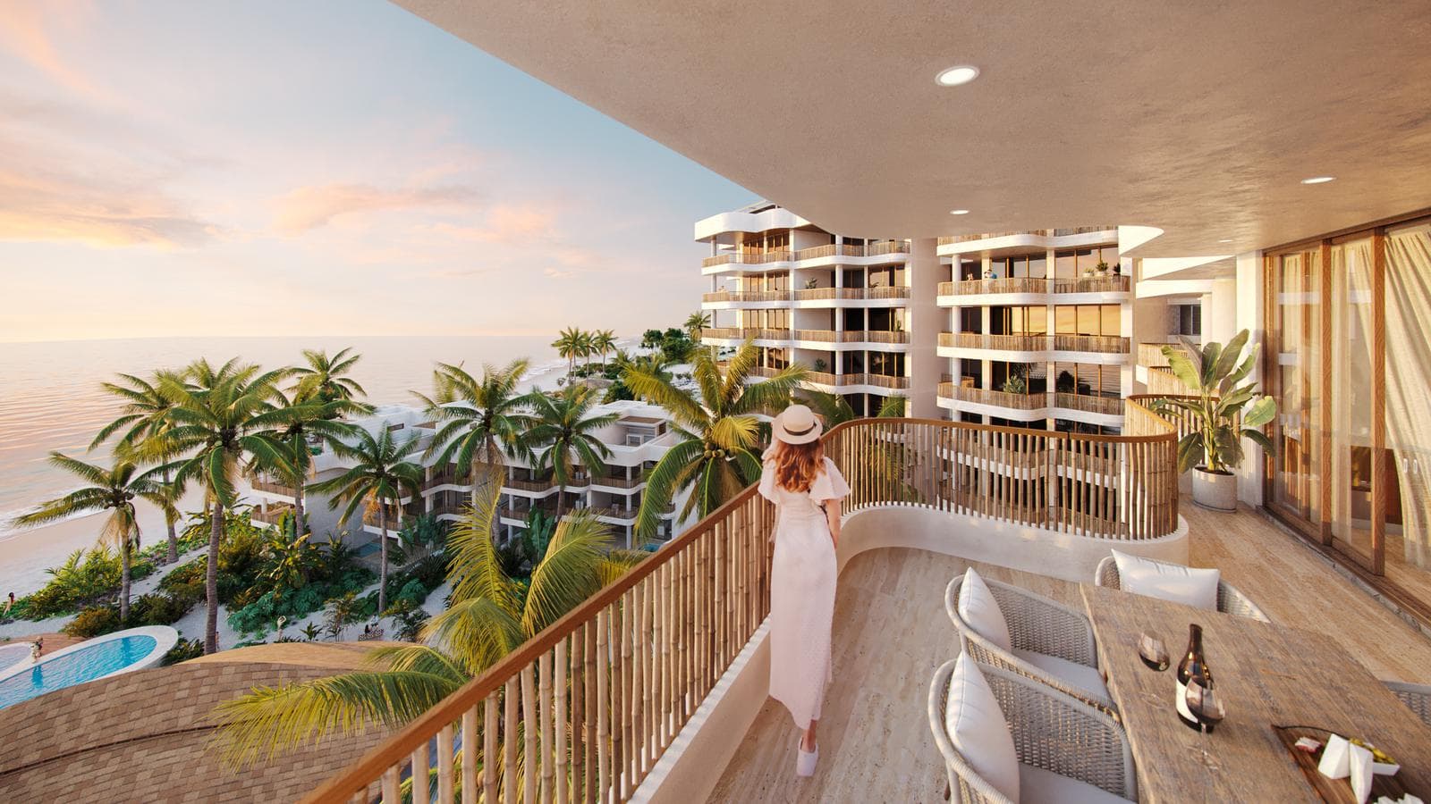 Apartment for Sale on the Beachfront in San Crisanto, Yucatán