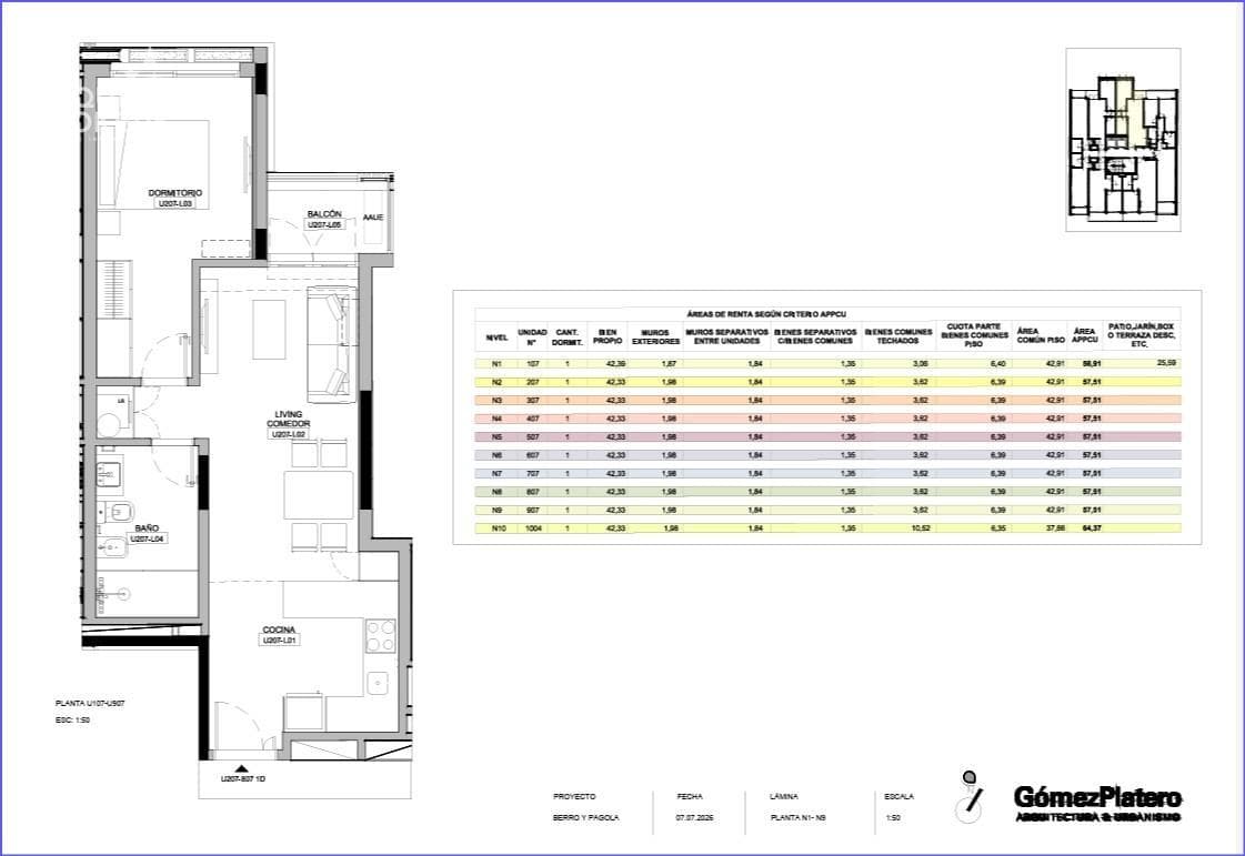 One-bedroom apartment for sale in Pocitos - 707