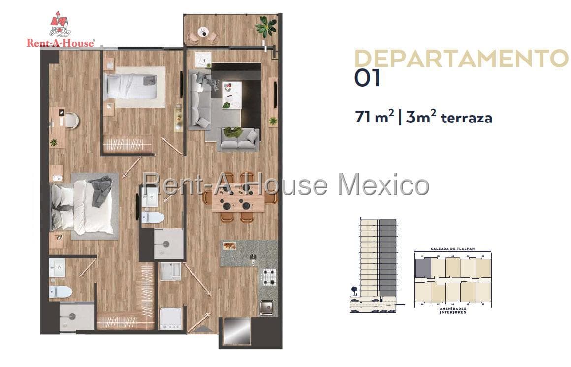 Apartment for Sale on Josefa Ortiz de Domínguez Street, Benito Juárez, RG 27-1079