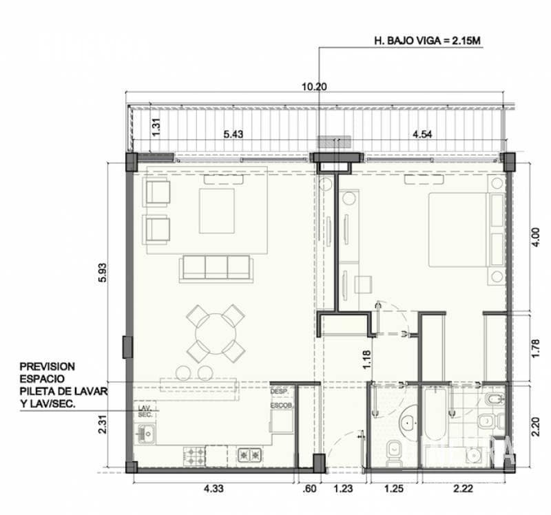 2-room apartment for sale, Harbour Residences, Puerto Madero.