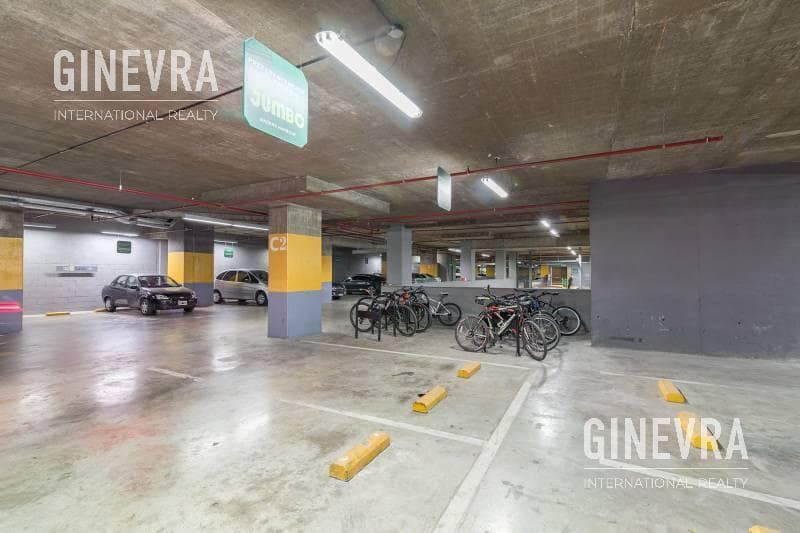 Open-concept studio apartment in Puerto Madero with a balcony and a parking space.