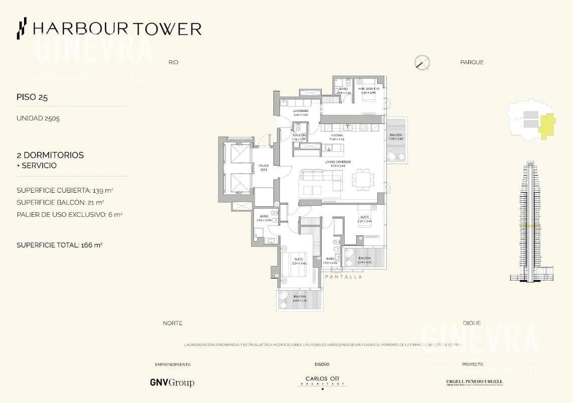 Apartment for sale, 3 rooms, Harbour Tower, Puerto Madero.
