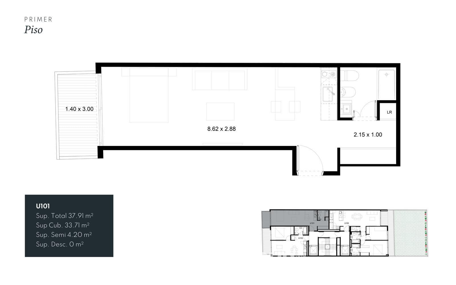 Brand-new 4-room apartment for sale in Belgrano
