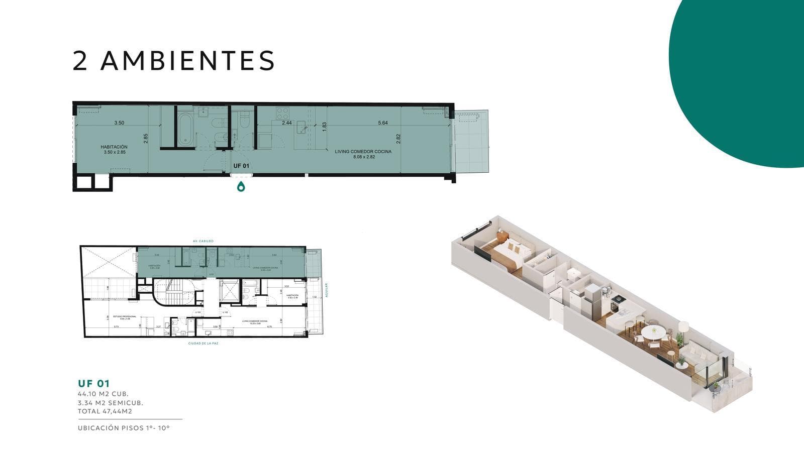 2-room apartment for sale in Belgrano