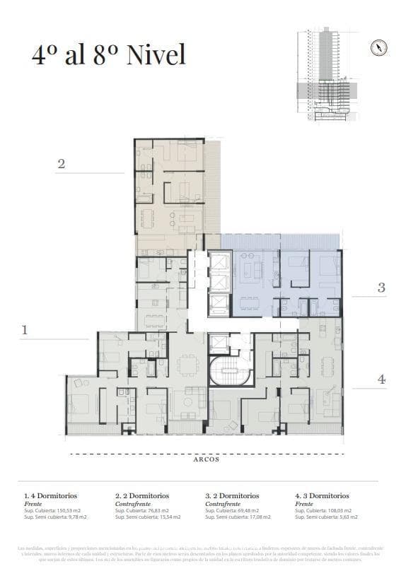 4-room apartment for sale on the top floor in Belgrano