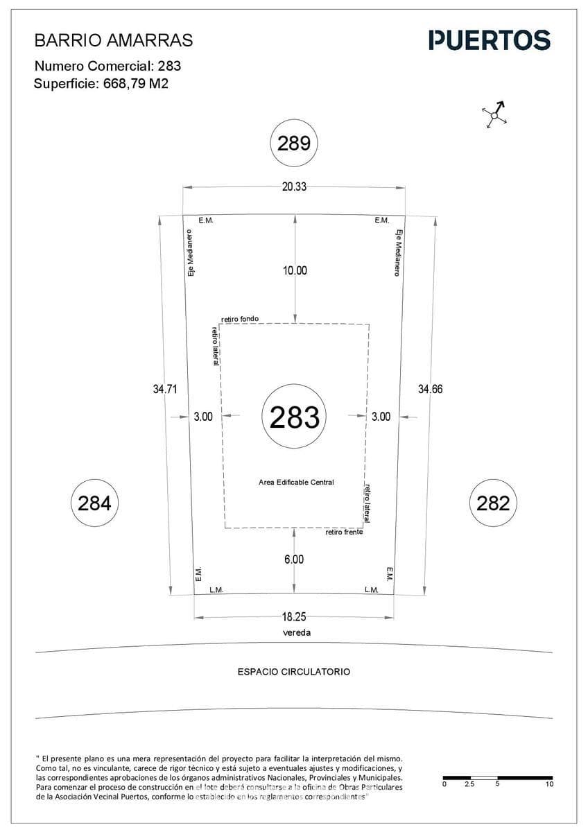 Land for sale on a north-facing lot within the Amarras Puertos Escobar development