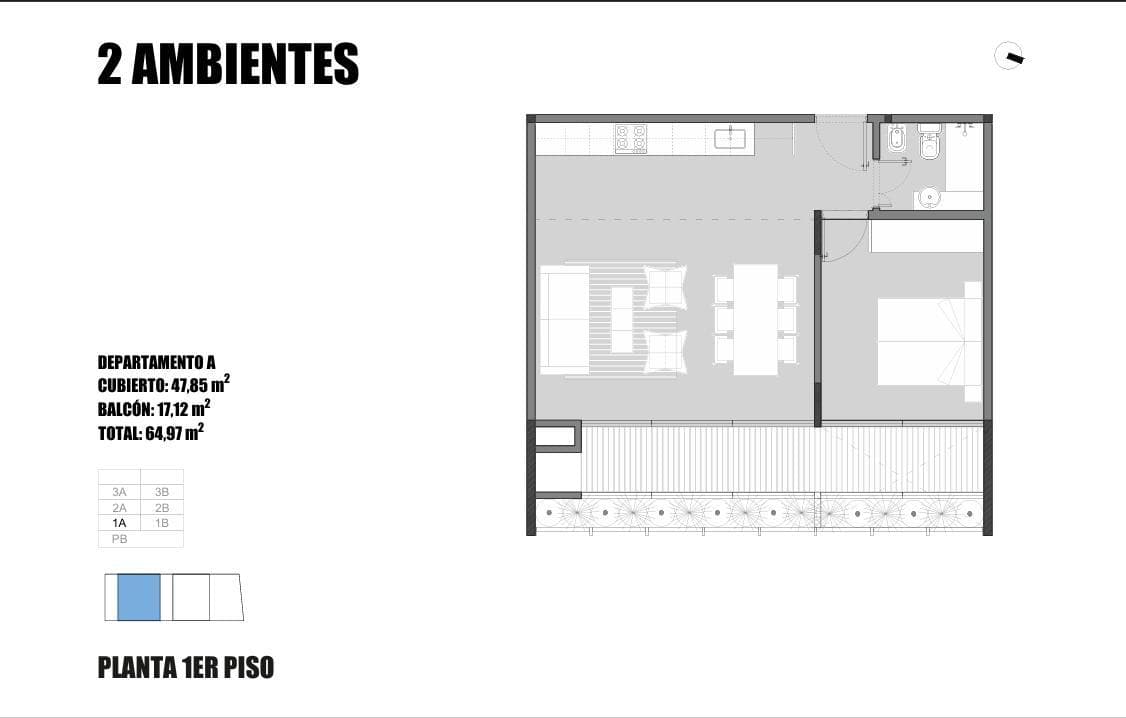 Two-room apartment for sale in Caballito