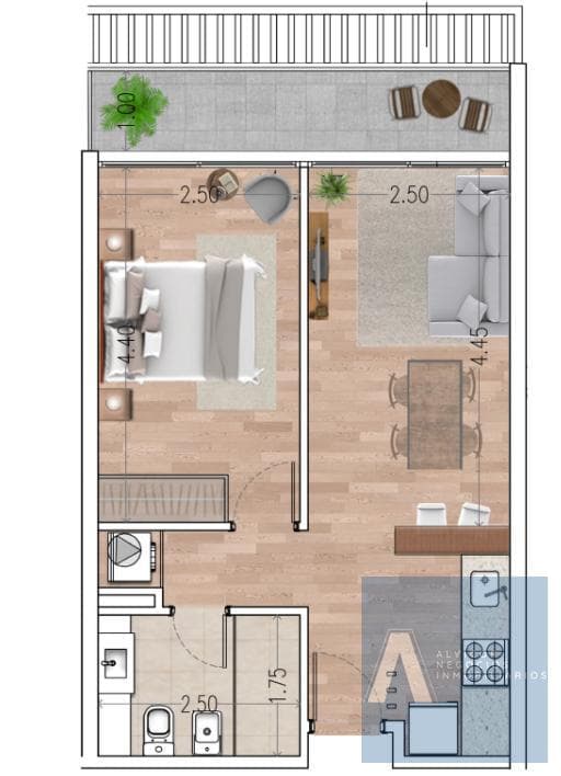 Apartamento de 1 Dormitorio en Venta, Carrasco AP6518259