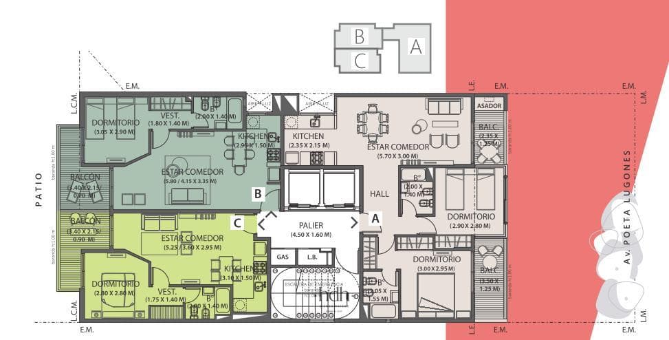 Apartment in Nueva Córdoba on Poeta Lugones Street: 1 Bedroom, 1 Bathroom, with a Balcony