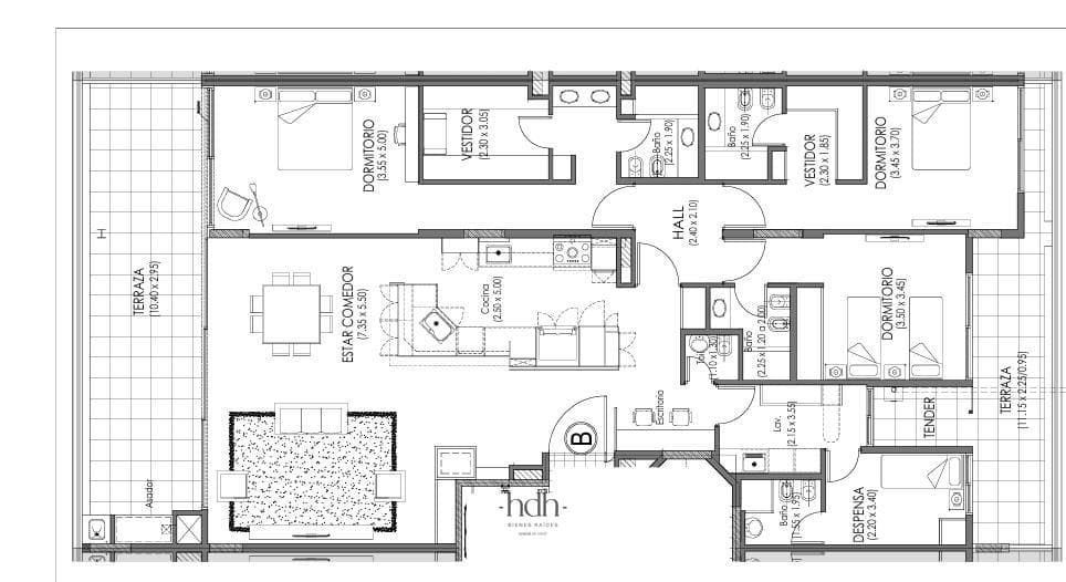 Apartment for sale in Villa Belgrano: 3 bedrooms, 5 bathrooms, with private double parking spaces and a pool