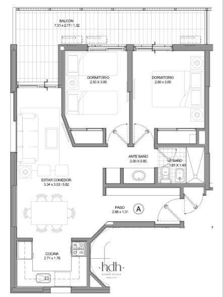 Apartment for Sale in Nueva Córdoba: 2 Bedrooms with a Balcony