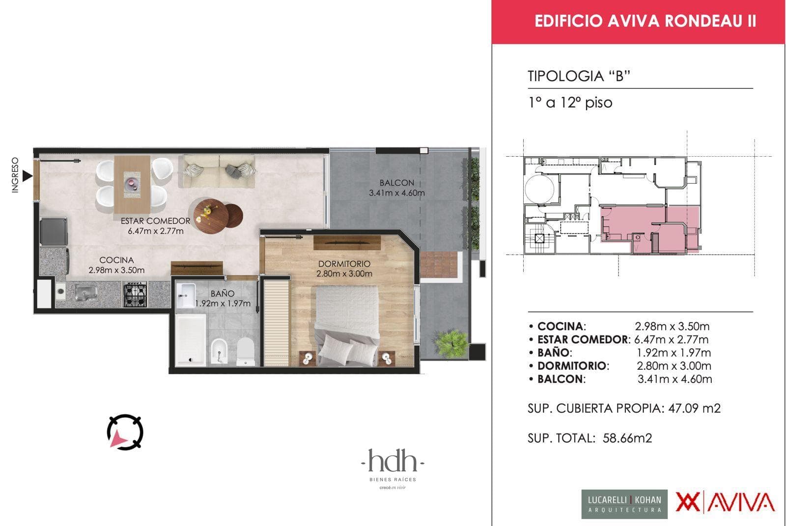 1-Bedroom Apartment for Sale in Nueva Córdoba with AVIVA RONDEAU Amenities