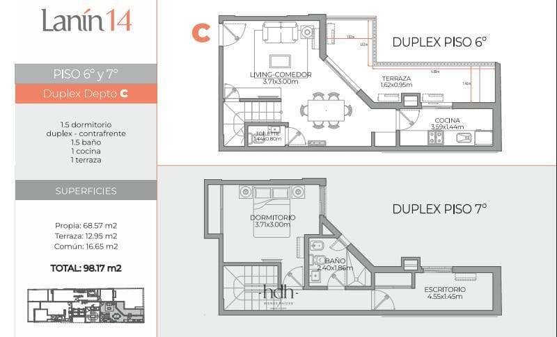 Brand-new 1-bedroom duplex apartment for sale in Nueva Córdoba