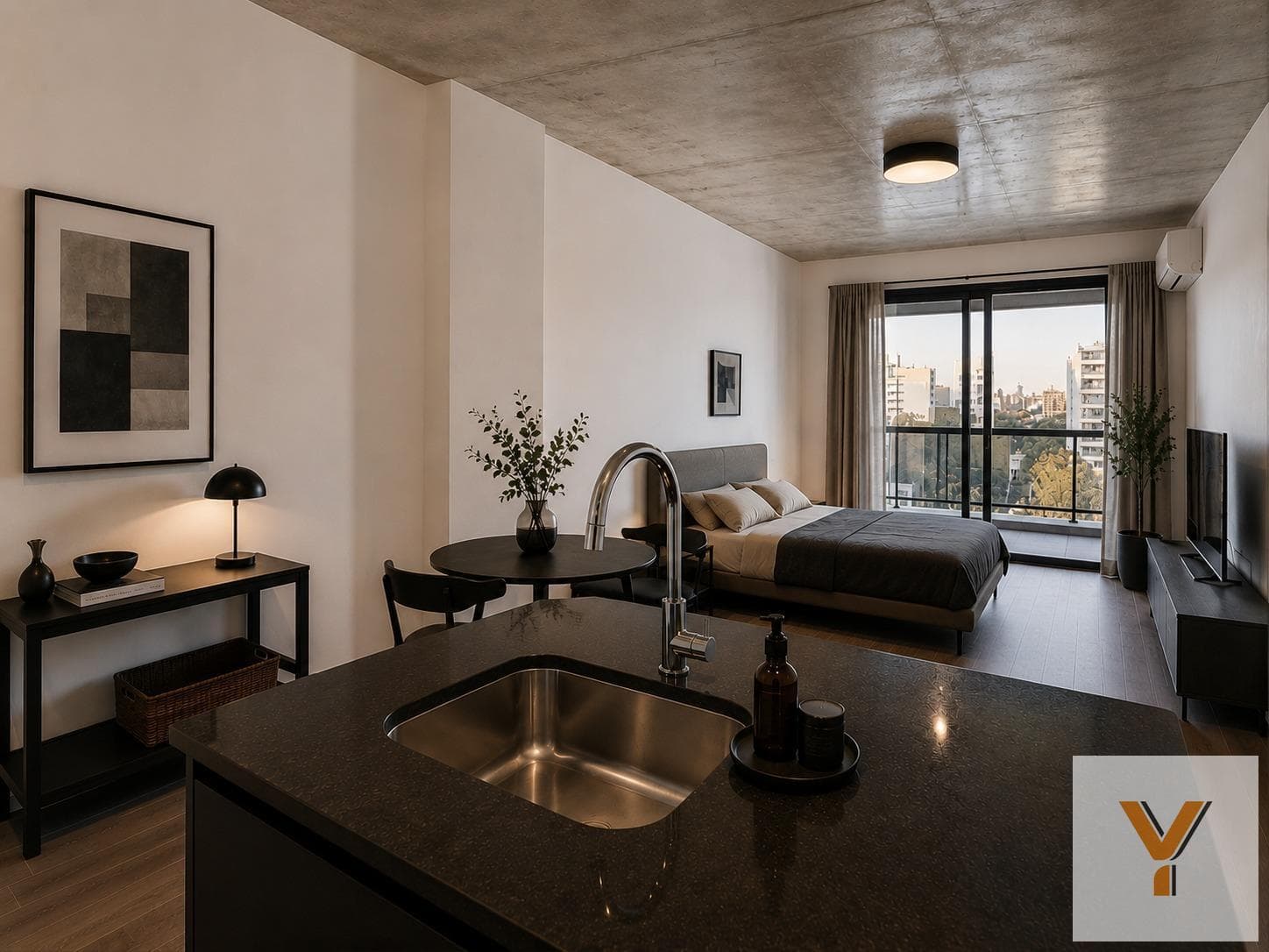 Studio apartment for sale—39 m² total, including a balcony—La Plata—brand new—new development.
