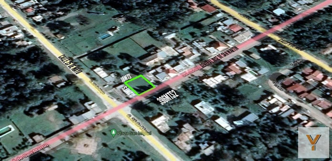 Land FOR SALE 18x22 meters - 396 square meters total - Colonia San Miguel
