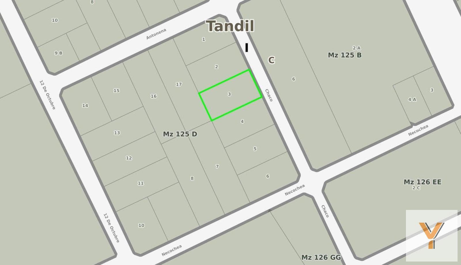 Land for sale - 25.65 x 39.9 meters - 864 square meters - Tandil