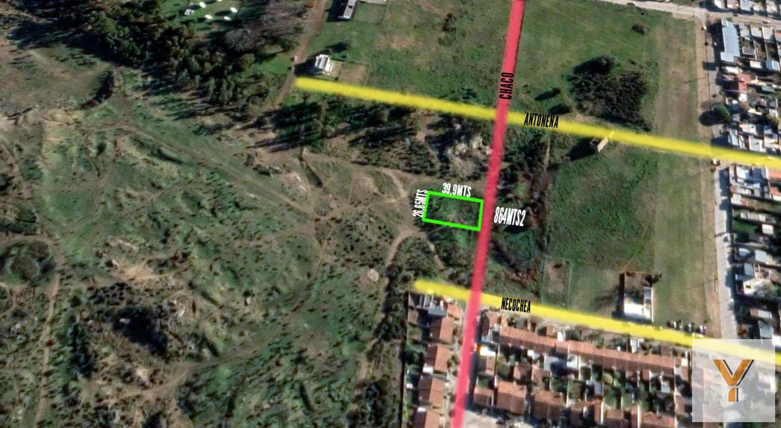 Land for sale - 25.65 x 39.9 meters - Total area: 864 square meters - Tandil