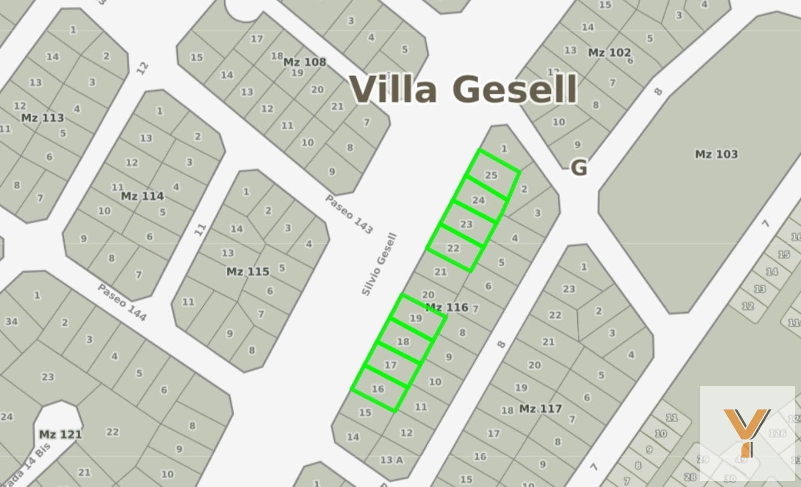 Land for Sale - 415 square meters - Villa Gesell