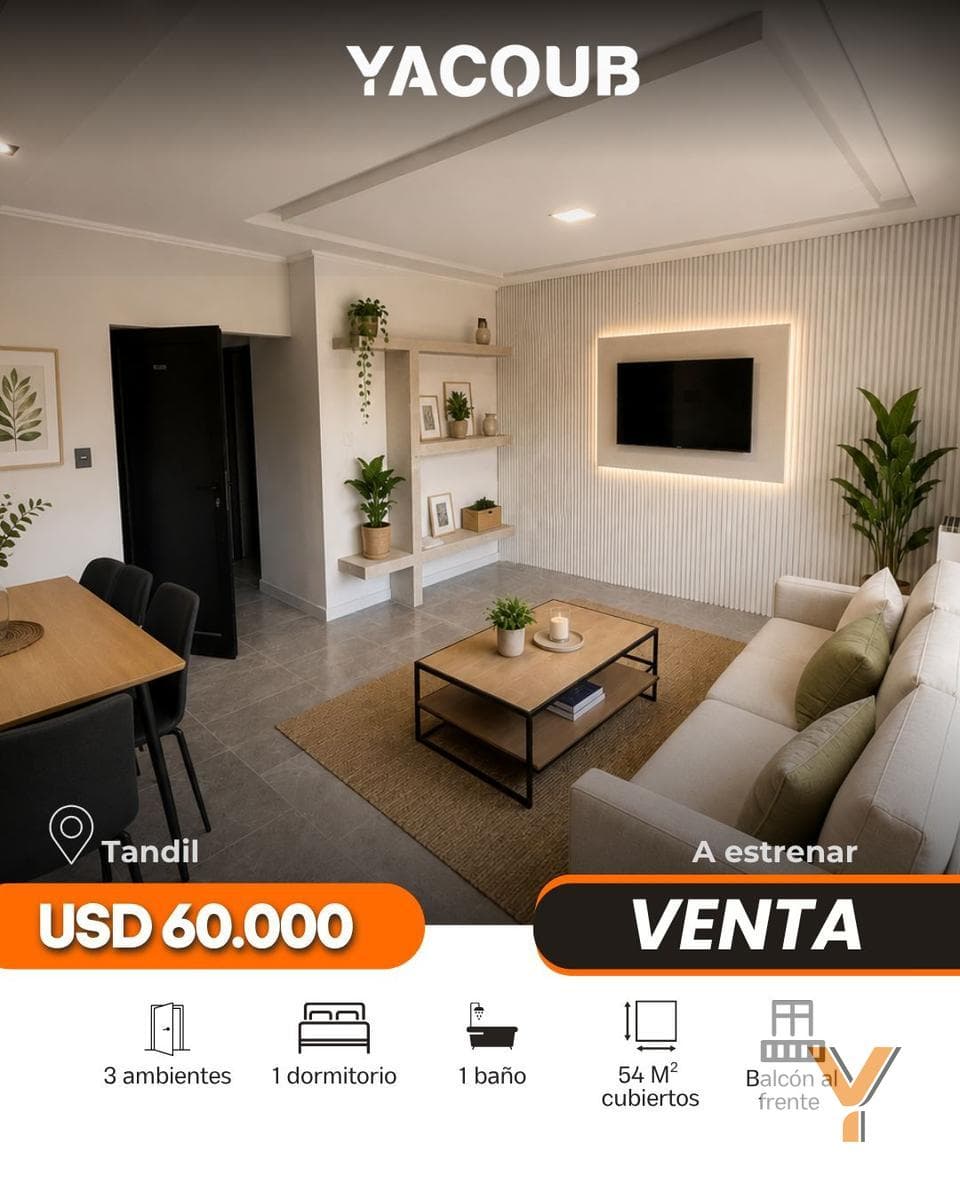 Brand-new apartment for sale - 1 bedroom, optional parking space - Tandil, near downtown