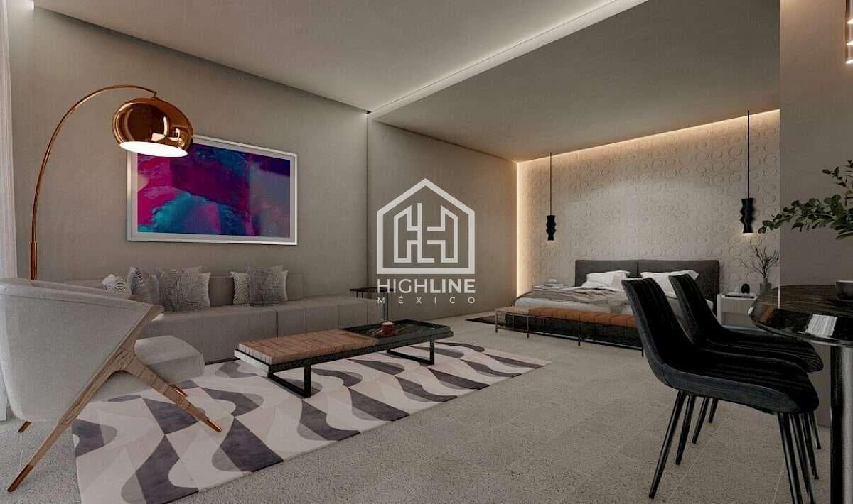 Pre-sale: 1-bedroom loft apartment in Playa del Carmen with a terrace