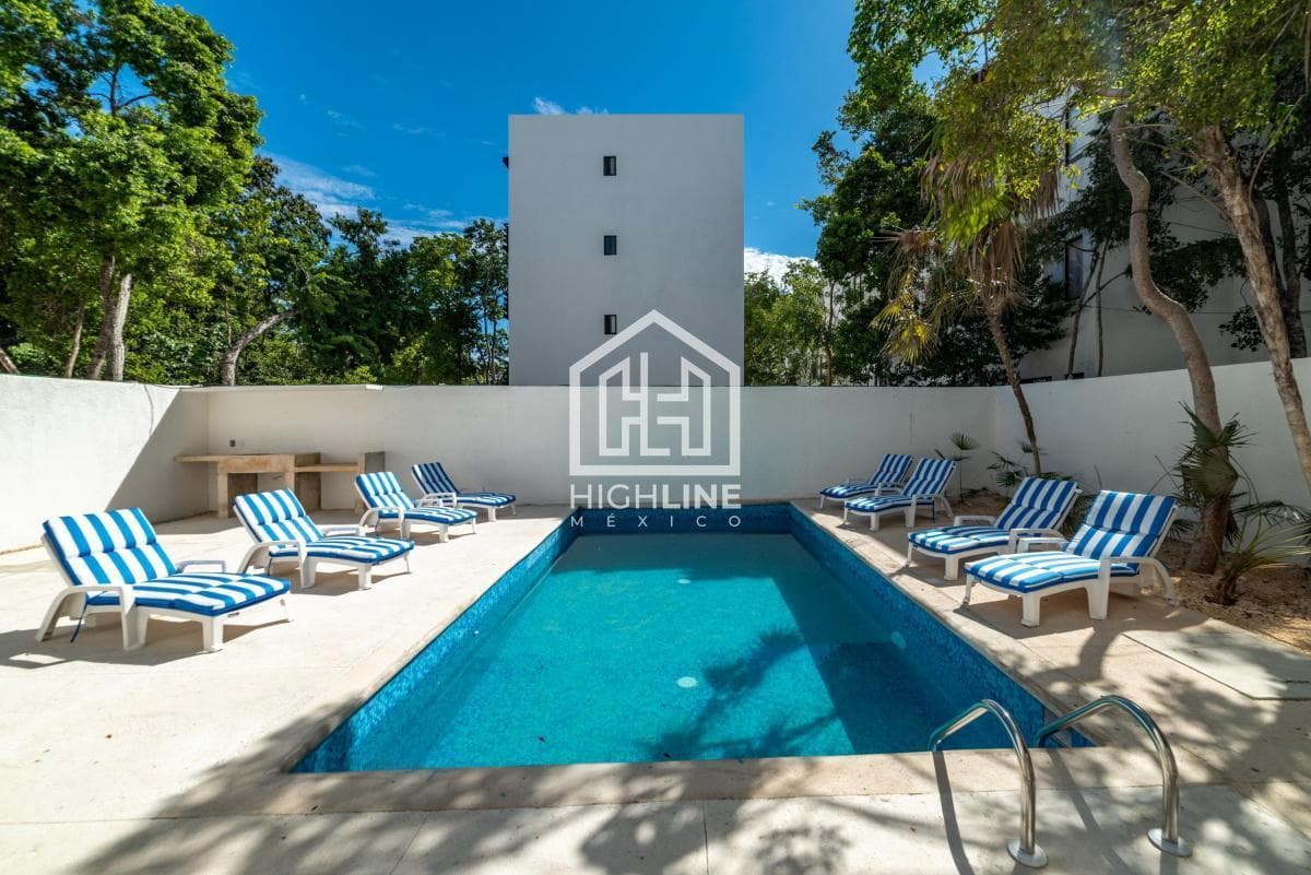 BRAND-NEW APARTMENT WITH EXCELLENT ROI, 5 MINUTES FROM DOWNTOWN TULUM, WITH A POOL, INFONAVIT CARIBE