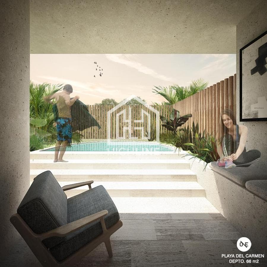DEPARTAMENTO 2 HABITACIONES CON ALBERCA EN PLAYA DEL CARMEN / PREVENTA
