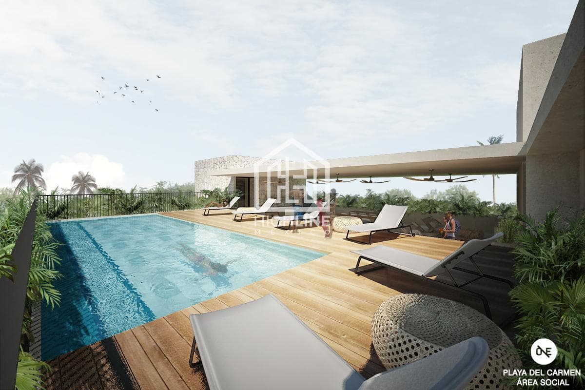 DEPARTAMENTO 2 HABITACIONES CON ALBERCA EN PLAYA DEL CARMEN / PREVENTA