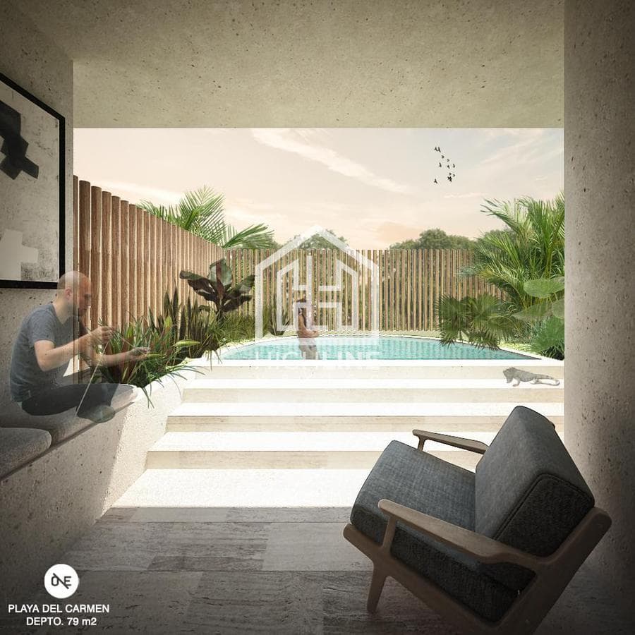 DEPARTAMENTO 2 HABITACIONES CON ALBERCA EN PLAYA DEL CARMEN / PREVENTA