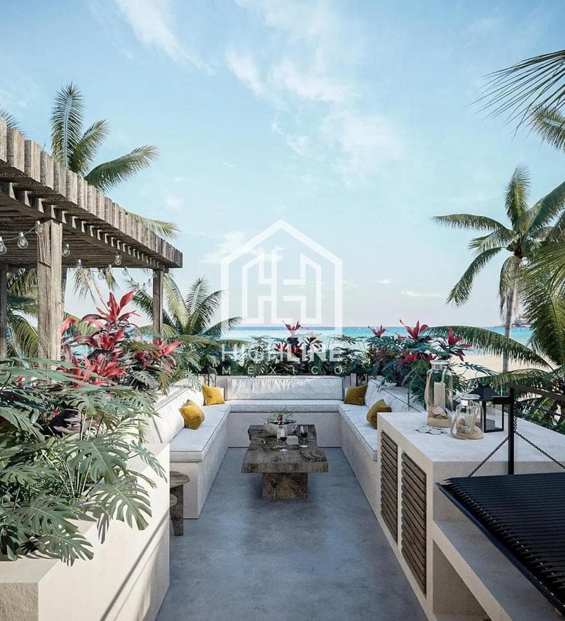 DEPARTAMENTO EN VENTA EN PRIMERA LÍNEA DE MAR, EQUIPADO Y AMUEBLADO EN MAHAHUAL.