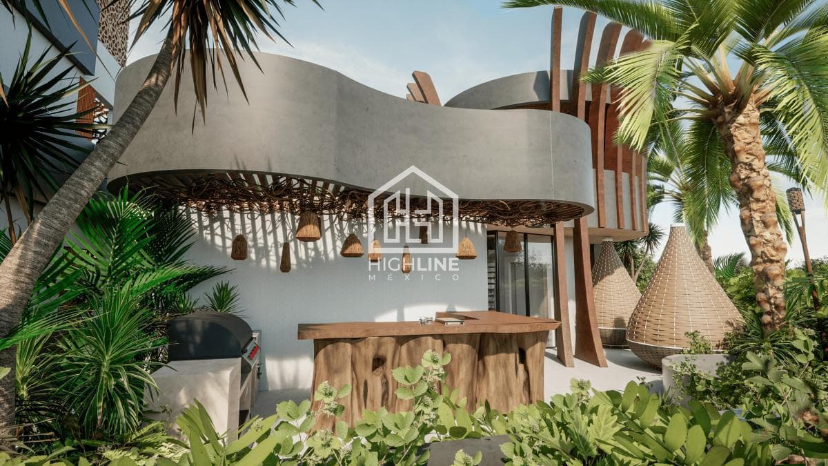 Departamento en venta de 1 habitación en Tulum a pocos metros de la playa | Alberca y Gym