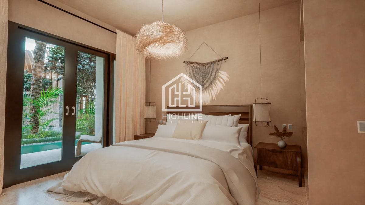 Departamento en venta de 1 habitación en Tulum a pocos metros de la playa | Alberca y Gym