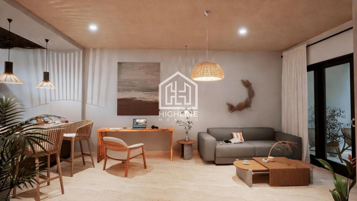 Departamento en venta de 1 habitación en Tulum a pocos metros de la playa | Alberca y Gym