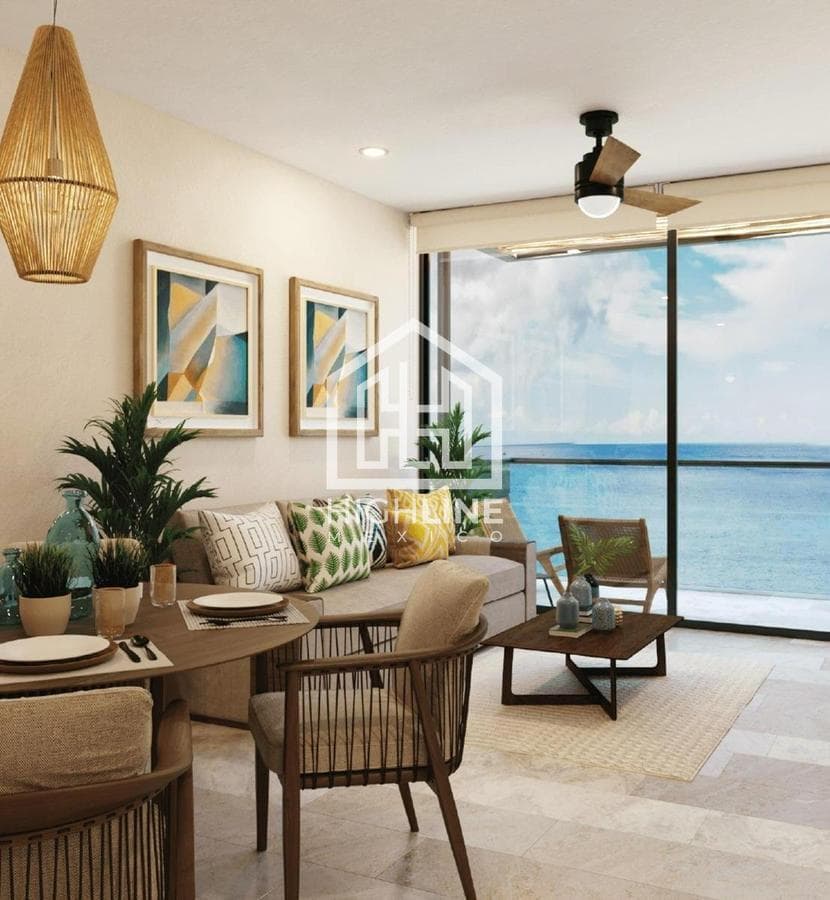 Departamento en venta de 2 habitaciones en Cozumel con entrega inmediata frente al mar / Alberca