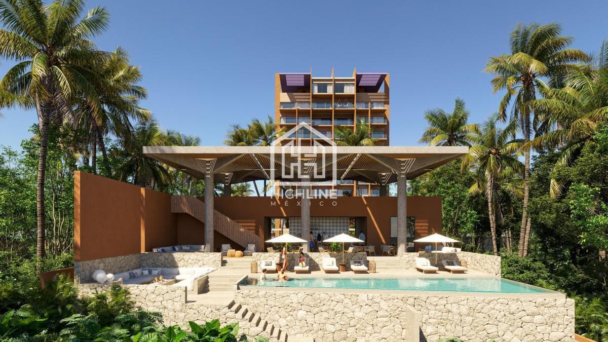 Departamento en venta de 3 habitaciones en Costa Mujeres cerca de la playa | Vista al mar y alberca