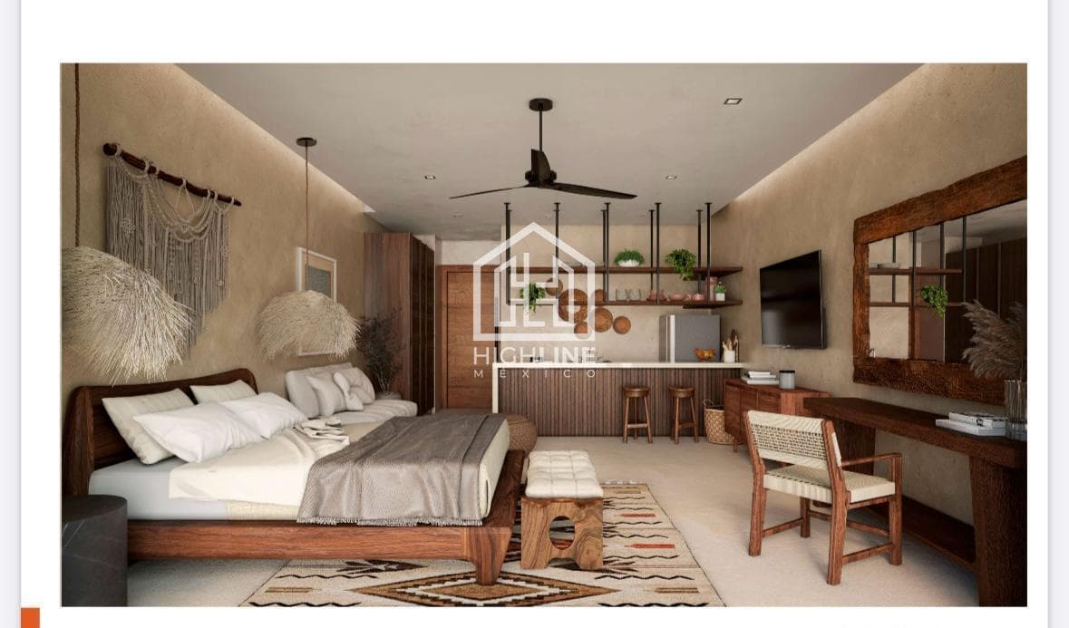 Departamento estudio amueblado frente al mar en Puerto Morelos con infinity pool