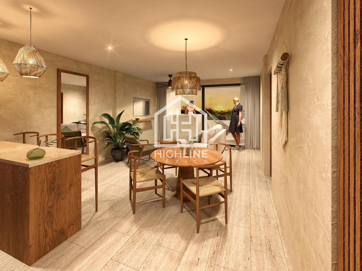 Estudio en venta frente al mar en Mahahual | Amueblado con jacuzzi, alberca y gym