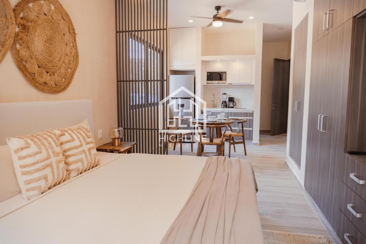 Studio for sale, ready for immediate move-in, in downtown Tulum, just a few meters from the beach | Pool and Gym