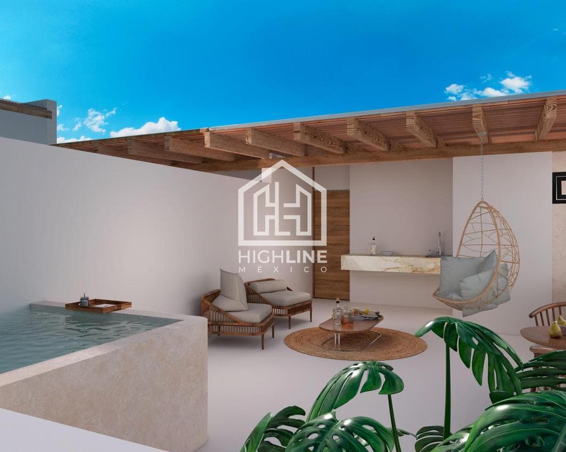 Estudio en venta con Balcony Pool en Tulum a pocos metros del mar | Alberca y Gym