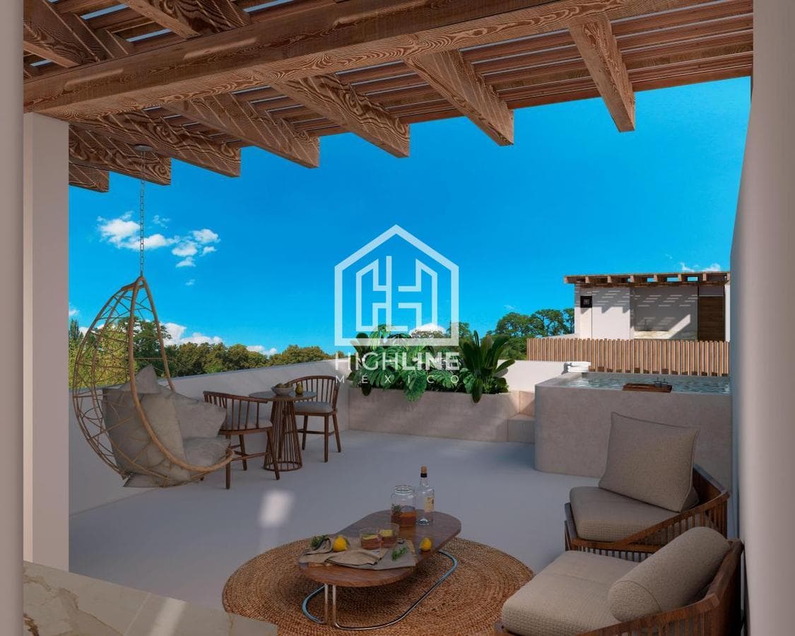 Estudio en venta con Balcony Pool en Tulum a pocos metros del mar | Alberca y Gym
