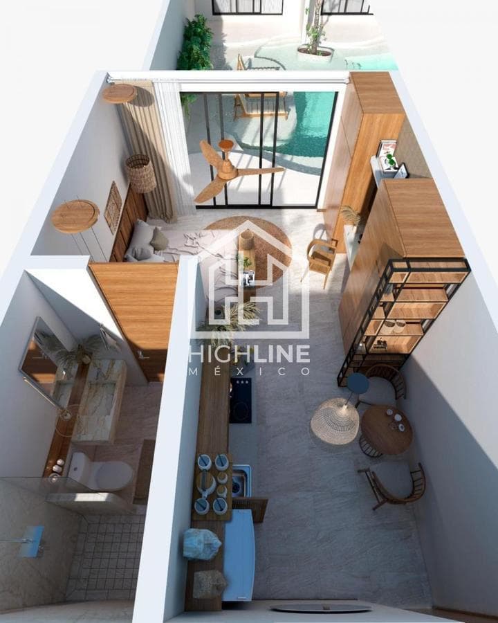 Estudio en venta con Balcony Pool en Tulum a pocos metros del mar | Alberca y Gym