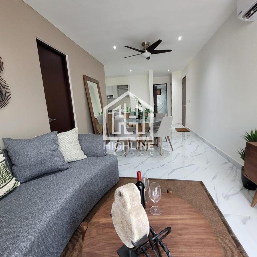 Departamento en venta en Cancún de 2 habitaciones con alberca,huerto y más