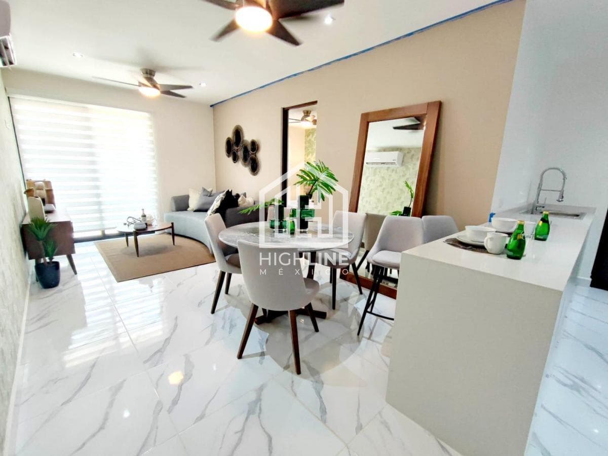 Departamento en venta en Cancún de 2 habitaciones con alberca,huerto y más