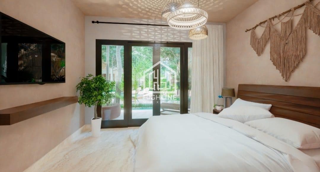 Departamento de 1 habitacion a la venta con alberca en Tulum.
