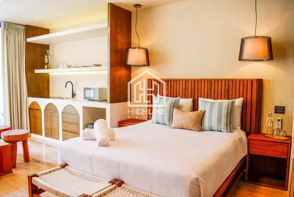 Estudio en venta en La Veleta, Tulum, a pocos metros de la playa | Alberca y restaurante