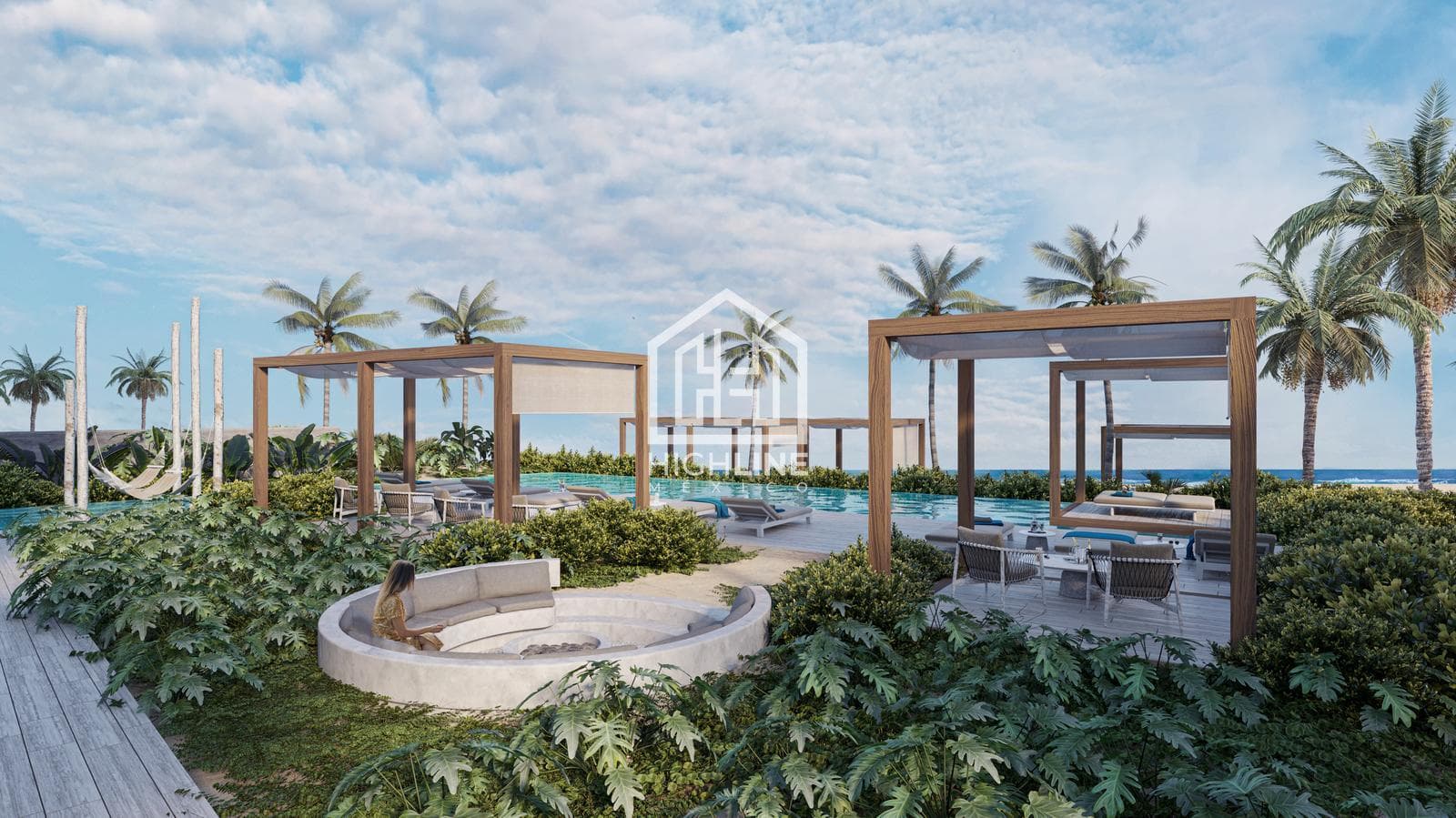 Departamento en venta de 1 habitación estudio en Puerto Morelos | Jacuzzi, frente al mar