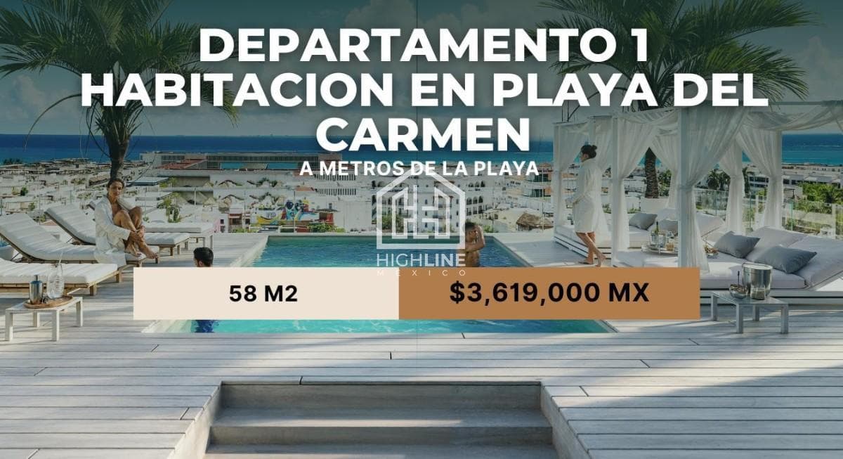 APARTMENT FOR SALE IN PLAYA DEL CARMEN, JUST A FEW METERS FROM THE BEACH