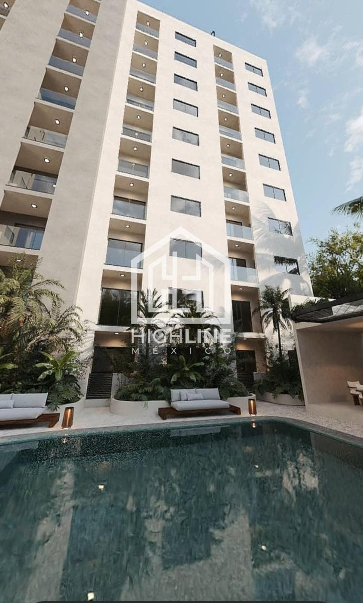 Departamento de 2 recámaras, VENTA, PLUSVALIA, RETORNOS ALTOS. SOBRE AVENIDA 38 AMENIDADES DE LUJO