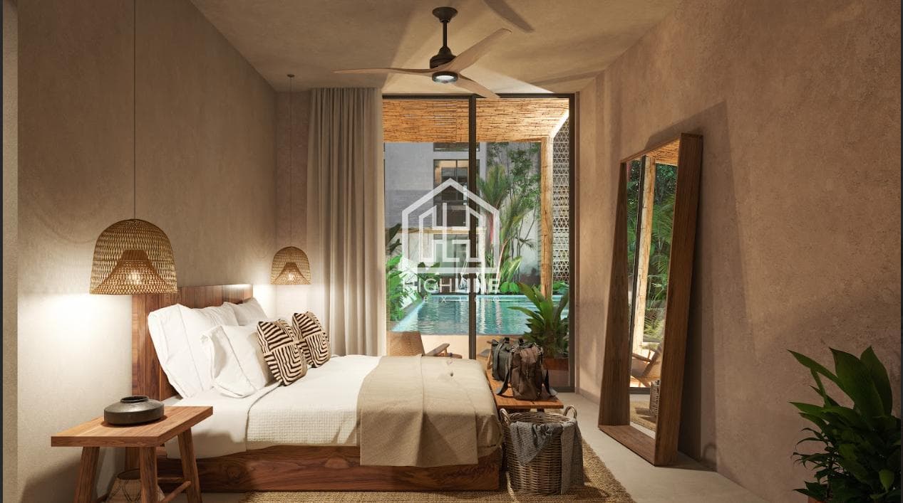 APARTMENT FOR SALE IN TULUM WITH A GYM, 10 MINUTES FROM THE
