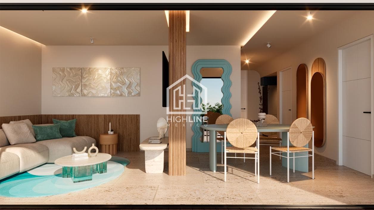 APARTMENT FOR SALE IN PLAYA DEL CARMEN WITH A POOL BAR AND COW
