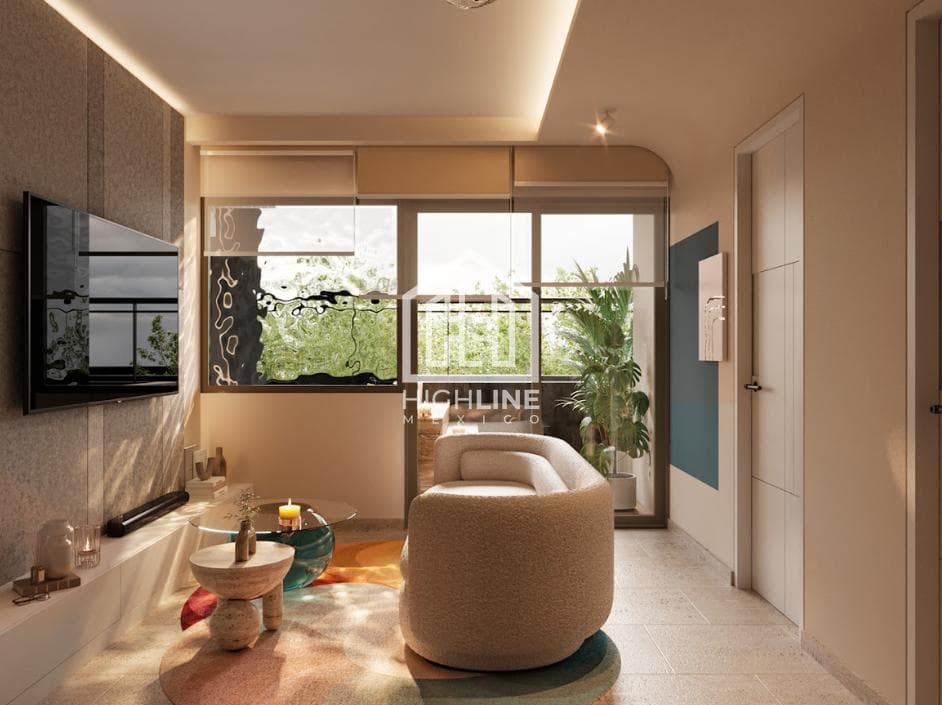 APARTMENT FOR SALE IN PLAYA DEL CARMEN WITH A POOL BAR AND COW